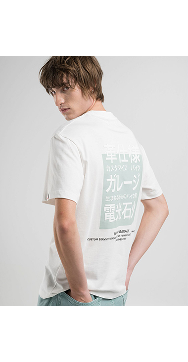 リラックスフィット オープンエンドコットンプリントTシャツ 詳細画像 ホワイト 2